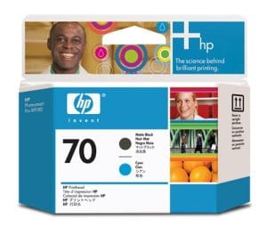 HP No. 70 Ink Printhead - Matte Black & Cyan (Z2100)