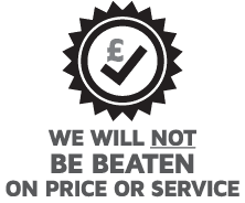 we will NOT be beaten on price or service