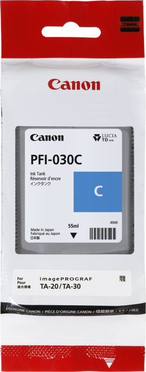 Canon PFI-030C Cyan 55ml Ink Cartridge