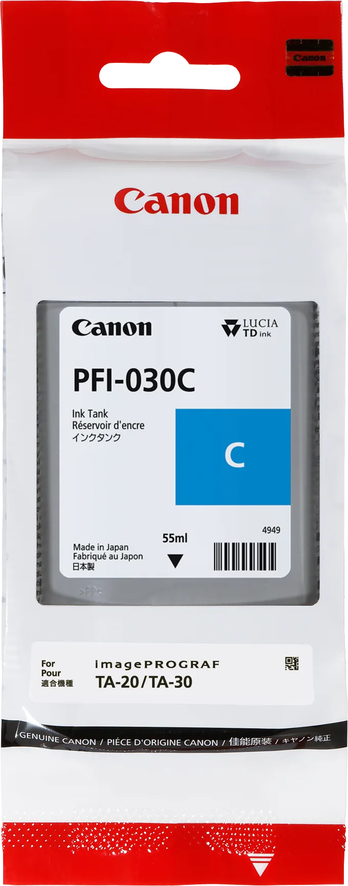 Canon PFI-030C Cyan 55ml Ink Cartridge