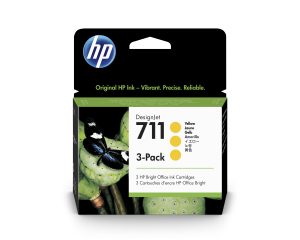 HP No. 711 Yellow 29ml Ink Cartridge - 3 Pack - CZ136A