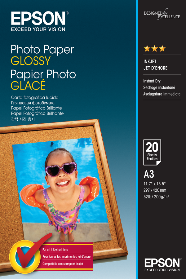 Epson Photo Paper Glossy - A3 - 20 sheets
