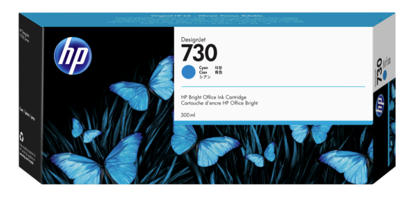 HP 730 300-ml Cyan Ink Cartridge (P2V68A)