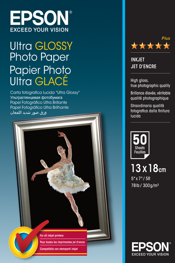 Epson Ultra Glossy Photo Paper - 13x18cm - 50 Sheets